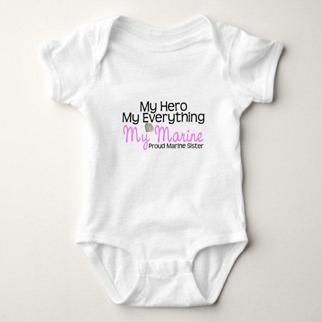 Marine Sister My Hero Baby Bodysuit (Front)