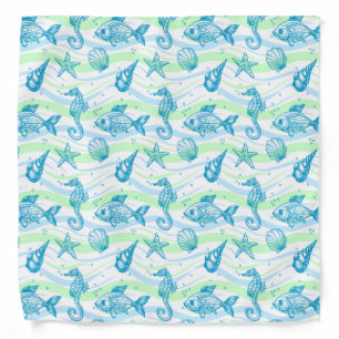 Marine Sketch Pattern Bandana