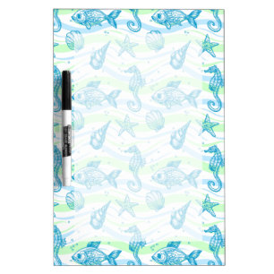Marine Sketch Pattern Dry-Erase Board