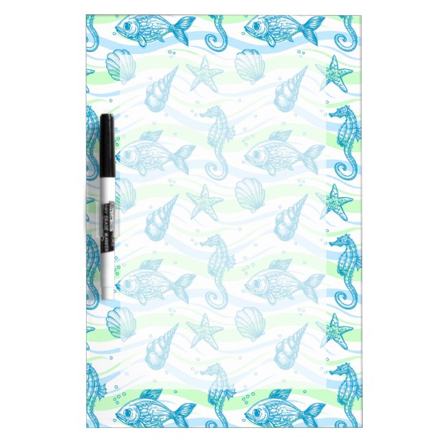 Marine Sketch Pattern Dry-Erase Board (Front)