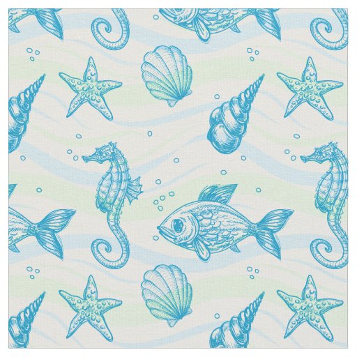 Marine Sketch Pattern Fabric