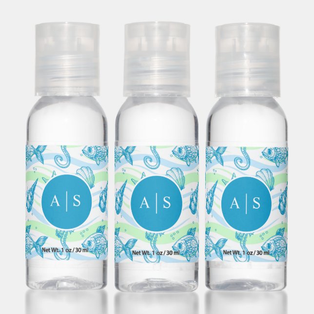 Marine Sketch Pattern Hand Sanitizer (Set)