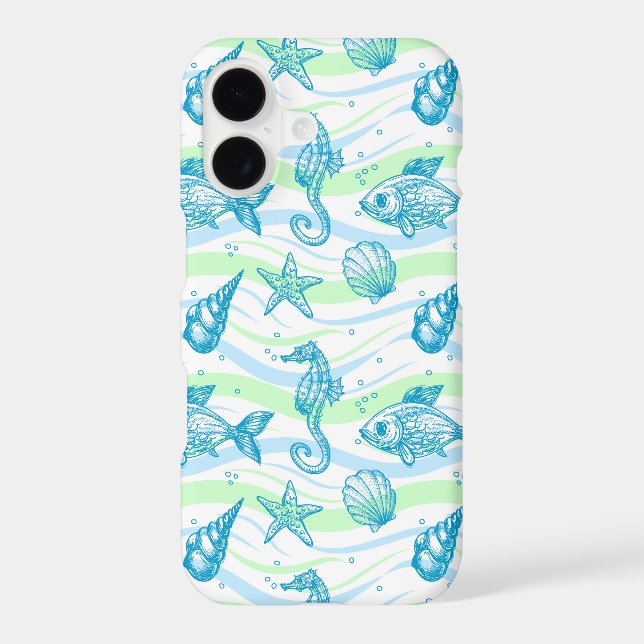 Marine Sketch Pattern Iphone Case (Back)
