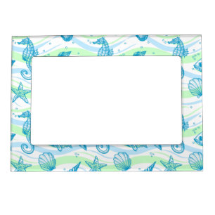 Marine Sketch Pattern Magnetic Photo Frame