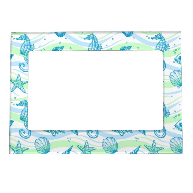 Marine Sketch Pattern Magnetic Photo Frame (Front)