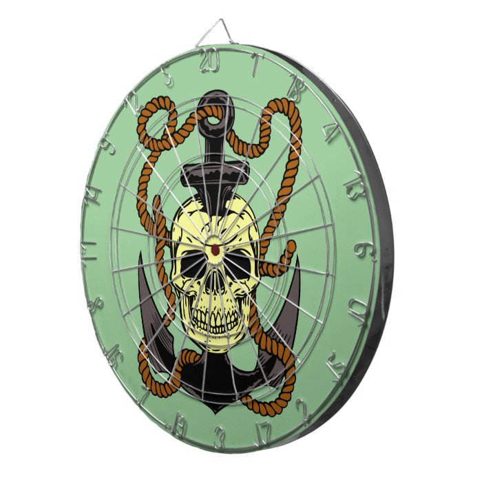 Marine Skull Tattoo Dartboard With Darts