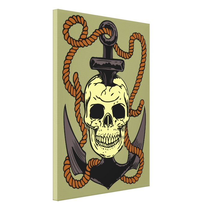 Marine Skull Tattoo Gallery Wrapped Canvas