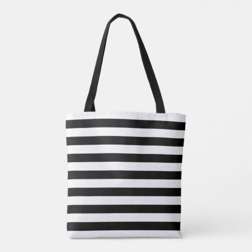 Marine stripes pattern thick black  white lines tote bag