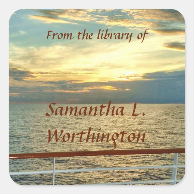 Marine Sunrise Personalized Bookplates (Front)