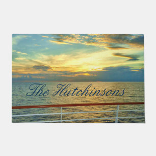 Marine Sunrise Personalized Doormat