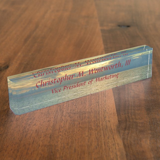 Marine Sunrise Personalized Nameplate (Side)