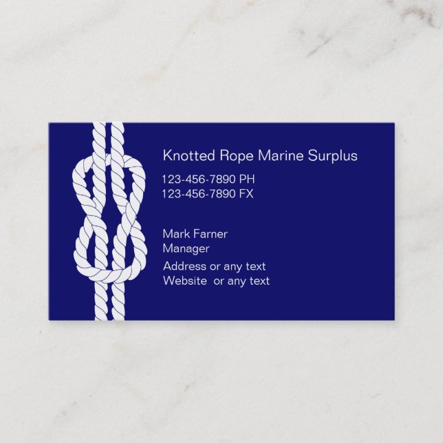 Marine Supplies Business Cards (Front)