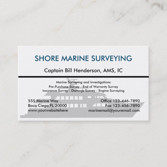 Marine Surveying Business Cards (Front)
