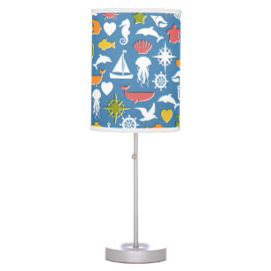 Marine Symbols Pattern Table Lamp