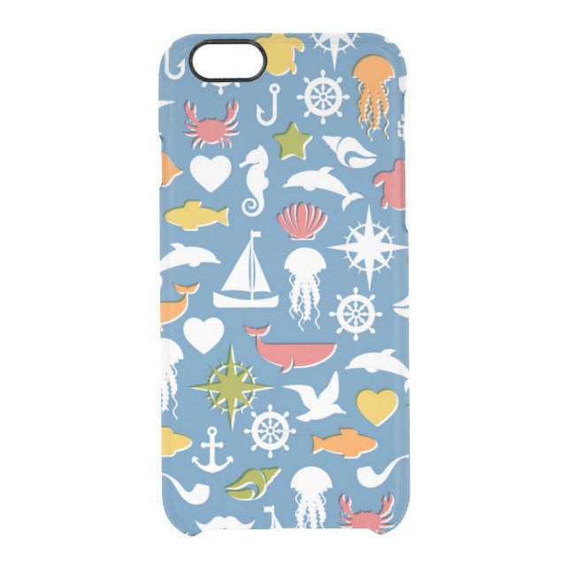Marine Symbols Pattern Uncommon iPhone Case (Back)