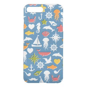 Marine Symbols Pattern iPhone 8 Plus/7 Plus Case
