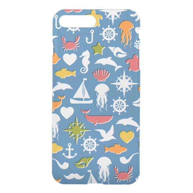 Marine Symbols Pattern Uncommon iPhone Case (Back)