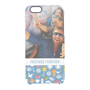 Marine Symbols Pattern Your Photo & Text Clear iPhone 6/6S Case