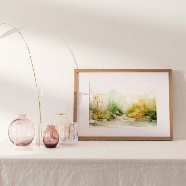 Marine Tapestry: Colorful Seaweed & Kelp Garden Poster (Watercolor print of an underwater seaweed and kelp garden.)