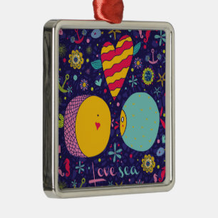 Marine Theme Anchor Fish Starfish Seahorse Metal Ornament