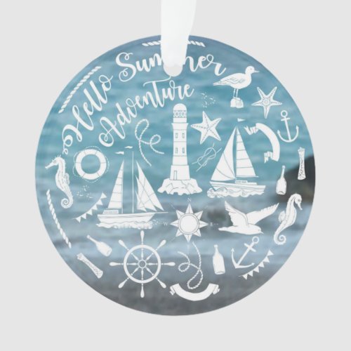  Marine Theme Nautical Elements Summer Adventure  Ornament