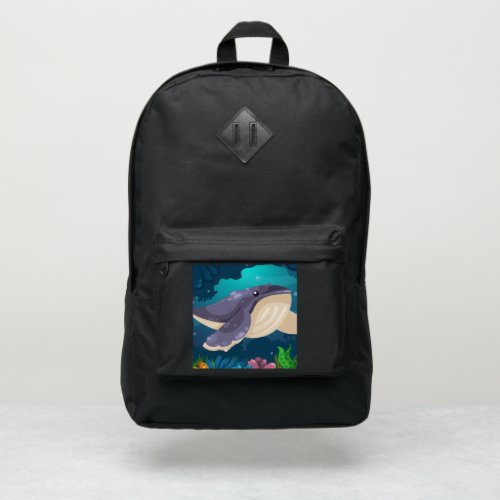 Marine Underwater Scenery Swimming Whale Corals Port Authority Backpack