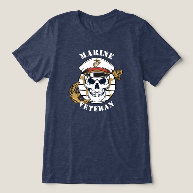 Marine Veteran Tri-Blend Shirt (Design Front)