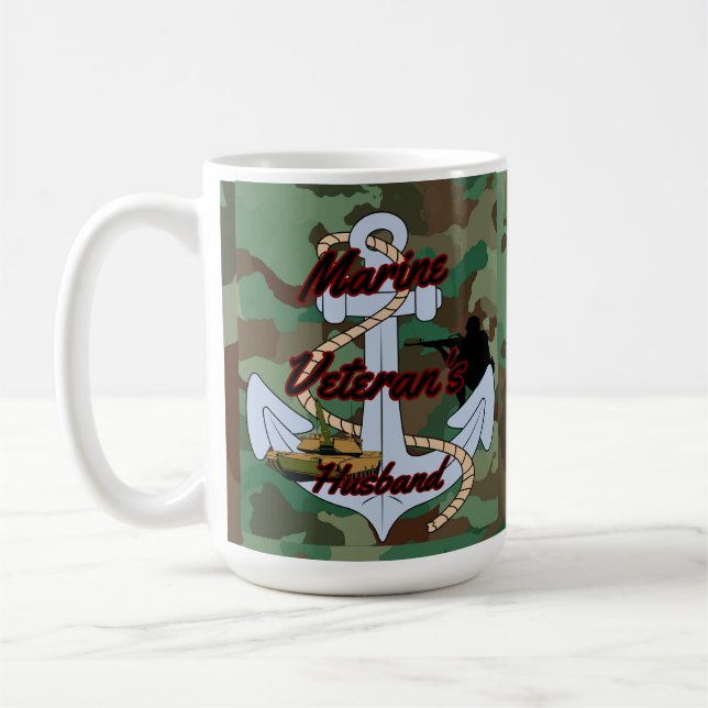 Marine Veteran's Husband Coffee Mug (Left)