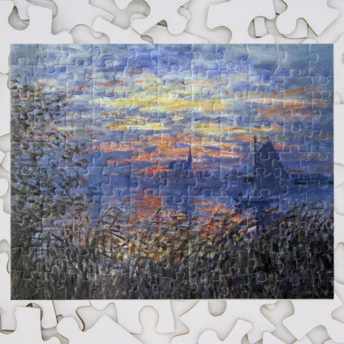Marine View with a Sunset by Claude Monet Jigsaw Puzzle