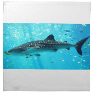 Marine Water Chic Stylish Cool Blue Whale Shark Cloth Napkin