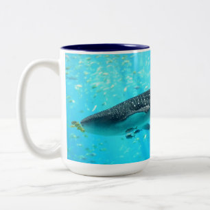 Marine Water Chic Stylish Cool Blue Whale Shark Two-Tone Coffee Mug