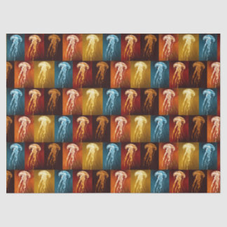 Marine watercolor vintage elegant jellyfish tissue paper