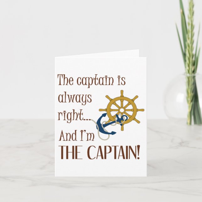 Mariner Rule - The Captain Is Always Right - Boati Card (Front)