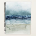 Mariner's Mist - Shoreline Planner<br><div class="desc">Mariner's Mist I by Grace Popp. Features a shoreline with inky blue hues and tones and a hazy sky.</div>