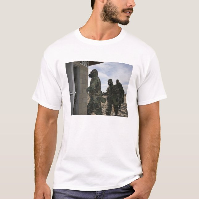 Marines and Sailors file into the gas chamber T-Shirt (Front)