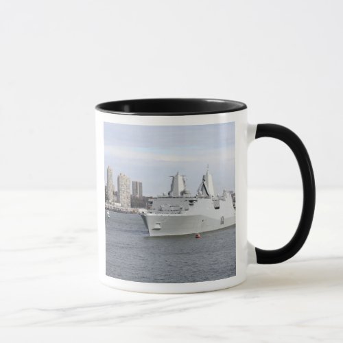 Marines and sailors man the rails mug