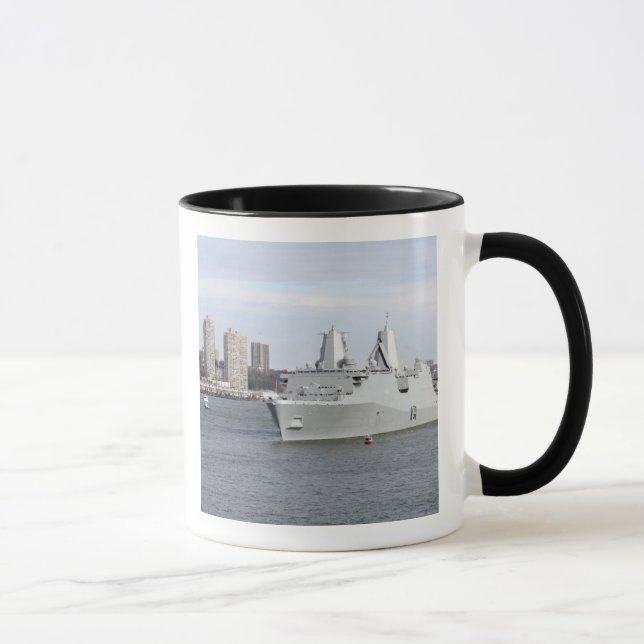Marines and sailors man the rails mug (Right)