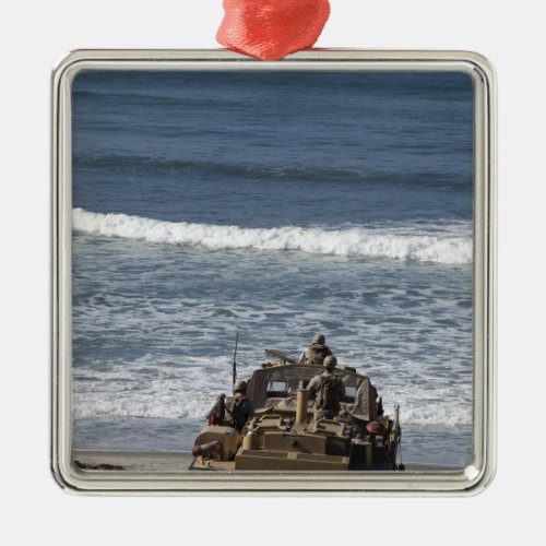 Marines anticipate the arrival metal ornament