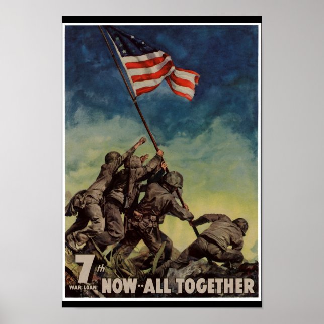 Marines at Iwo Jima Vintage Poster (Front)