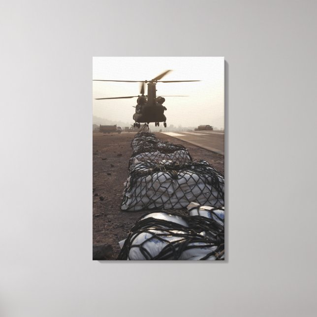 Marines attach sling loads canvas print (Front)
