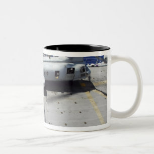 Marines board a CH-46E Sea Knight helicopter Two-Tone Coffee Mug