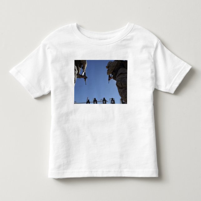 Marines change magazines in the midst of firing toddler t-shirt (Front)
