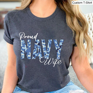 Marines Family / Proud Navy Wife Vintage Black T-Shirt