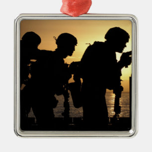 Marines fire 9mm handguns metal ornament