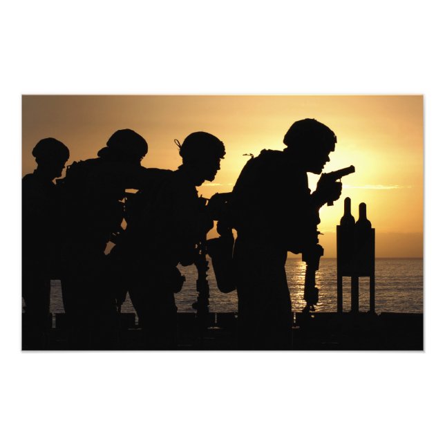 Marines fire 9mm handguns photo print (Front)