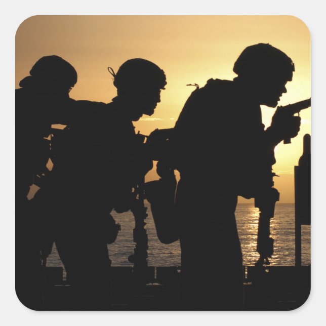 Marines fire 9mm handguns square sticker (Front)