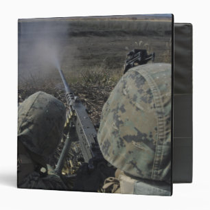 Marines fire an M2 50 caliber machine gun 3 Ring Binder