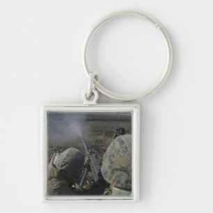 Marines fire an M2 50 caliber machine gun Keychain