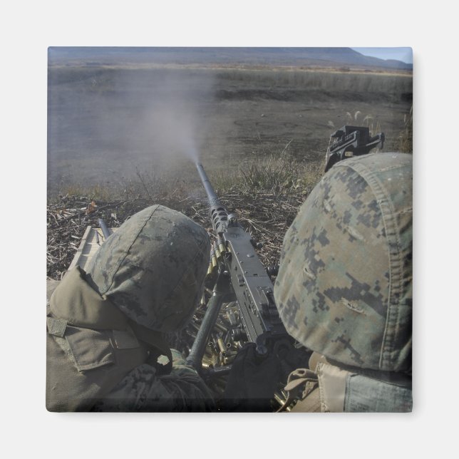 Marines fire an M2 50 caliber machine gun Magnet (Front)