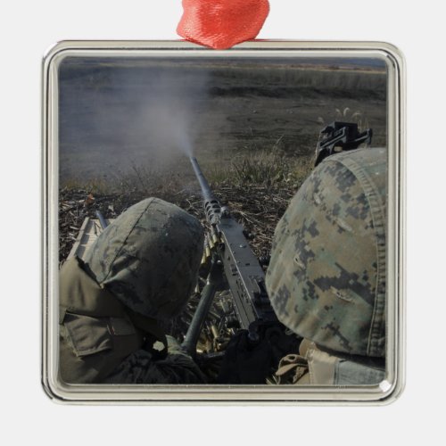 Marines fire an M2 50 caliber machine gun Metal Ornament